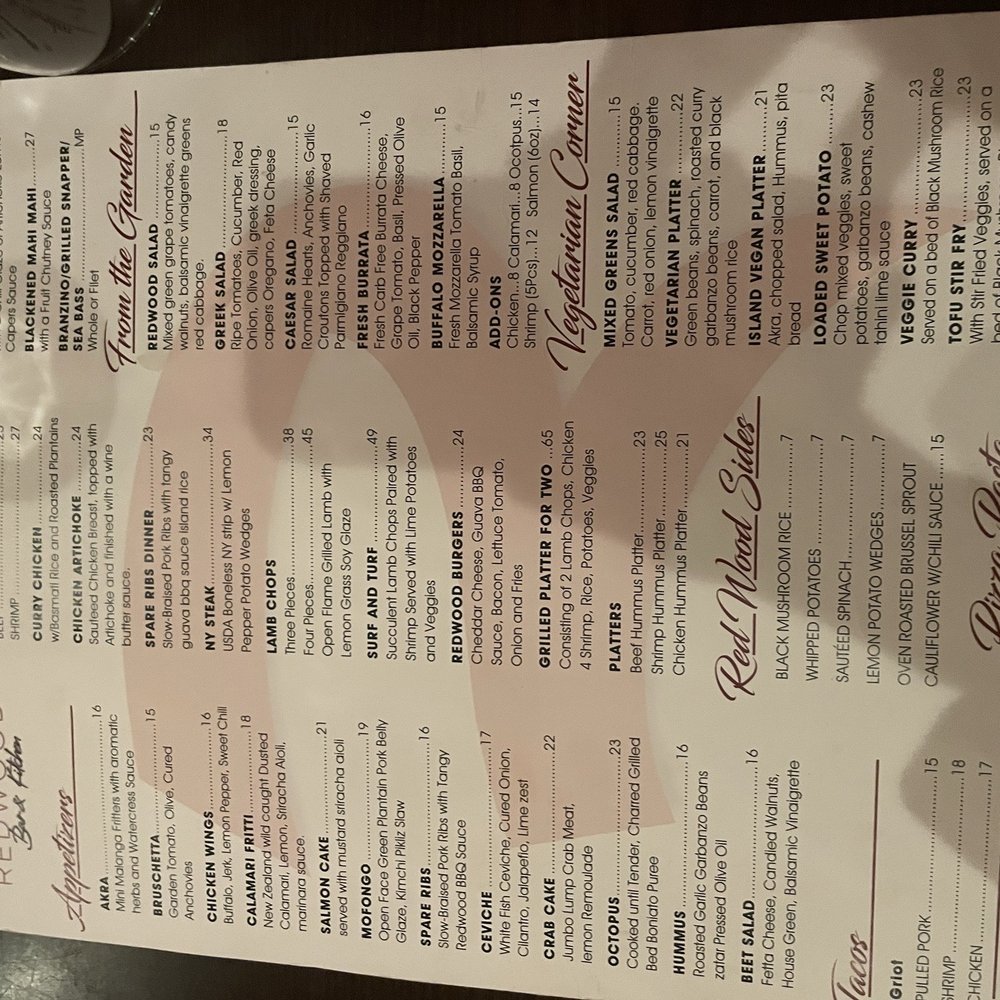 Redwood Bar & Kitchen - Menu - Caribbean Near Me - Hollywood, Florida Redwood Bar & Kitchen - Menu - Caribbean Near Me - Hollywood, Florida
