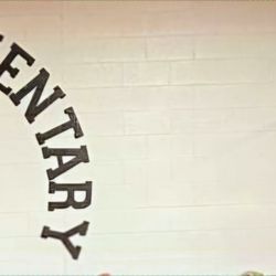 Niagara Elementary School - Artwork on gymnasium wall by Mr. Pirtle