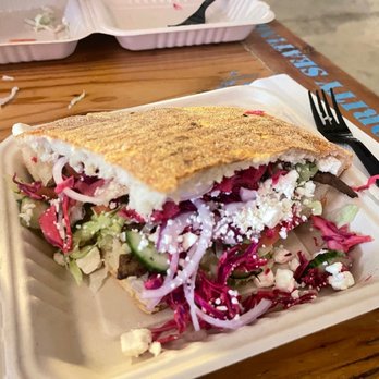 Kotti Berliner Döner Kebab - Doner Kebab (Beef with tomato, cucumber, dill, red cabbage, feta, and onion) - Kebab Near Me - Brooklyn, New York Kotti Berliner Döner Kebab - Doner Kebab (Beef with tomato, cucumber, dill, red cabbage, feta, and onion) - Kebab Near Me - Brooklyn, New York
