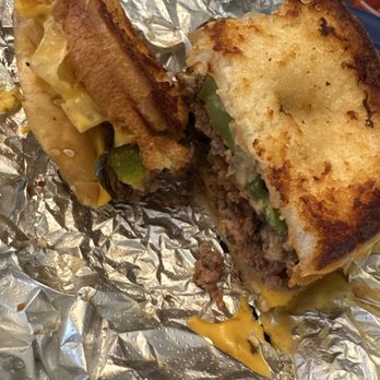Five Guys - I ordered my "patty melt" aka grilled cheese with fixings - Burgers Near Me - San Antonio, Texas Five Guys - I ordered my "patty melt" aka grilled cheese with fixings - Burgers Near Me - San Antonio, Texas