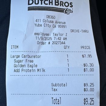 Dutch Bros Coffee - The price discrepancy - Coffee & Tea Near Me - Yuba City, California