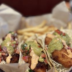 Sam's Tavern - Fish tacos  (3) with fries