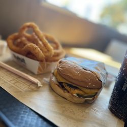 Habit Burger & Grill - Double Char with Cheese Onion Rings