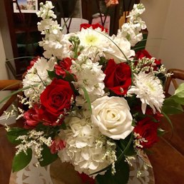 Valentines flower arrangements, hydrangeas, roses, zinnias (I think:) and more beautiful!!