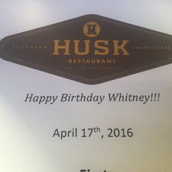 Husk - Personalized menu for my birthday! - American Near Me - Charleston, South Carolina Husk - Personalized menu for my birthday! - American Near Me - Charleston, South Carolina