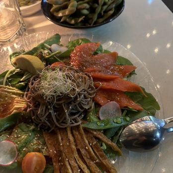 Hapa Izakaya - Tasty Salmon Soba Salad - Japanese Near Me - Vancouver, British Columbia