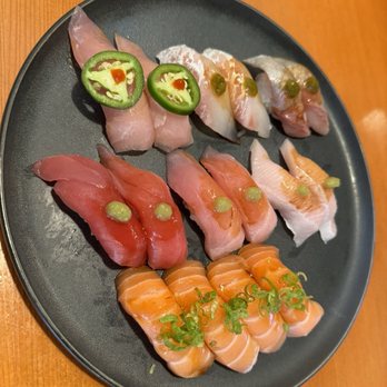 DAI Sushi - Salmon, yellowtail, yellowtail belly, jalapeño yellowtail, toro tuna, sea bream, amberjack - Japanese Near Me - Westminster, California DAI Sushi - Salmon, yellowtail, yellowtail belly, jalapeño yellowtail, toro tuna, sea bream, amberjack - Japanese Near Me - Westminster, California