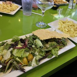 Kale cesar salad and butter noodles