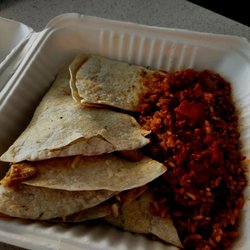 Bonita's Cantina - The naked chicken quesadilla before I added the toppings. It also really needed lime, hot sauce and jalapeños at home.