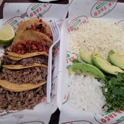 Mr. Taco - E doesn't like toppings so he orders them on the side!