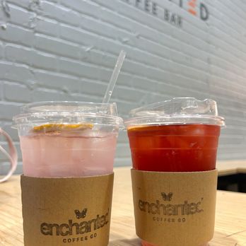 Enchanted Coffee Bar - left: guava ade right: hibiscus lemonade - Coffee & Tea Near Me - La Mirada, California Enchanted Coffee Bar - left: guava ade right: hibiscus lemonade - Coffee & Tea Near Me - La Mirada, California