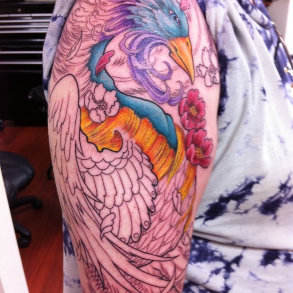 Seppuku Tattoo - Right Arm- Japanese Phoenix sleeve by Matt Lukesh - Art Galleries Near Me - Bloomingdale, New Jersey Seppuku Tattoo - Right Arm- Japanese Phoenix sleeve by Matt Lukesh - Art Galleries Near Me - Bloomingdale, New Jersey