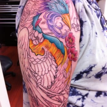 Seppuku Tattoo - Right Arm- Japanese Phoenix sleeve by Matt Lukesh - Art Galleries Near Me - Bloomingdale, New Jersey