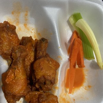 Wings Empire - chicken wings and carrots in a styrofoam container - Chicken Wings Near Me - La Mesa, California Wings Empire - chicken wings and carrots in a styrofoam container - Chicken Wings Near Me - La Mesa, California