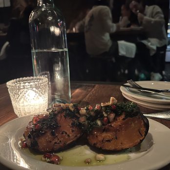 Gjelina - Grilled Kabocha Squash , Mint Pesto & Pomegranate - New American Near Me - Venice, California Gjelina - Grilled Kabocha Squash , Mint Pesto & Pomegranate - New American Near Me - Venice, California