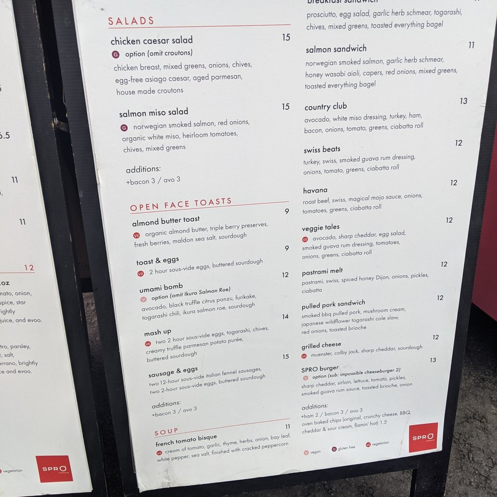 SPRO - Savories menu. Sat lunch 2022-01-15 - Coffee & Tea Near Me - San Francisco, California SPRO - Savories menu. Sat lunch 2022-01-15 - Coffee & Tea Near Me - San Francisco, California