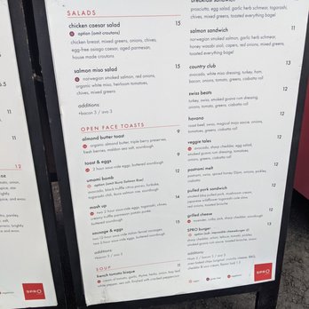 SPRO - Savories menu. Sat lunch 2022-01-15 - Coffee & Tea Near Me - San Francisco, California