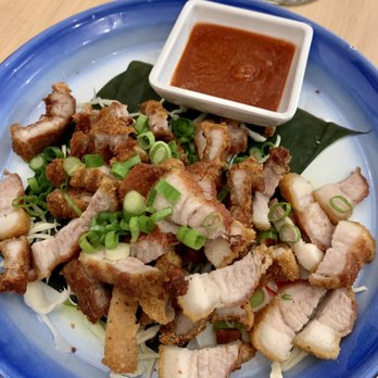 Pineapples Thai Kitchen - Moo Sam Chan (crispy pork belly) - Thai Near Me - Charlottesville, Virginia Pineapples Thai Kitchen - Moo Sam Chan (crispy pork belly) - Thai Near Me - Charlottesville, Virginia