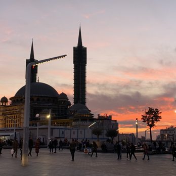 Taksim Meydanı - Taksim square with the sunset over the New Mosque - Landmarks & Historical Buildings Near Me - Istanbul, 34