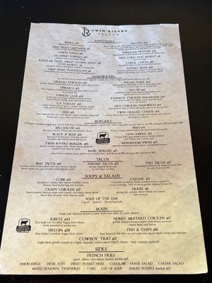 Menu photo 1 Twin Rivers Saloon Modesto, CA