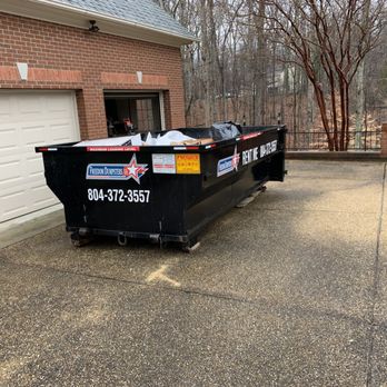 Freedom Dumpsters Va - 15 yard helping a bathroom remodel. - Dumpster Rental Near Me - Powhatan, Virginia