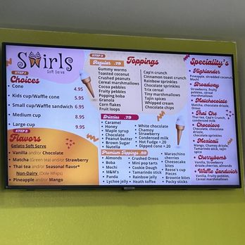 Swirls Soft Serve - Menu - Ice Cream & Frozen Yogurt Near Me - Upland, California Swirls Soft Serve - Menu - Ice Cream & Frozen Yogurt Near Me - Upland, California
