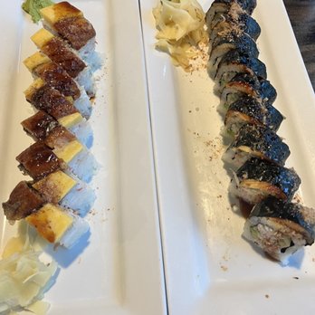 Sushi House - Left: black cobra Right: Eel special roll - Sushi Bars Near Me - Olympia, Washington Sushi House - Left: black cobra Right: Eel special roll - Sushi Bars Near Me - Olympia, Washington