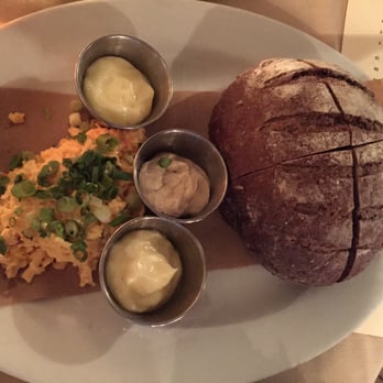 Roost - Bread with sauces and Palmetto Cheese. - New American Near Me - Houston, Texas Roost - Bread with sauces and Palmetto Cheese. - New American Near Me - Houston, Texas