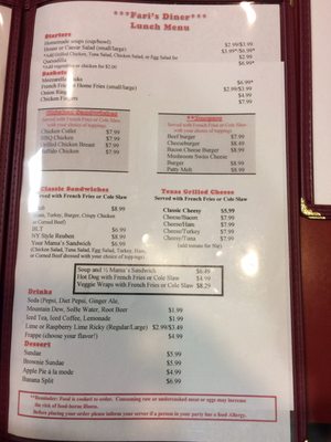 Menu photo 1 Fari's Diner North Andover, MA