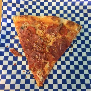 Slice Box Pizza - Meat Lovers pizza, by the slice.  I tossed some red pepper flakes on top for some kick. - Salad Near Me - Seattle, Washington