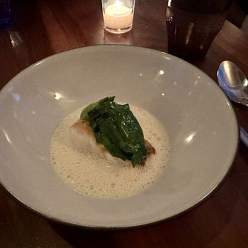 Friday Saturday Sunday - Fish (pea greens, grilled leek, coconut) - New American Near Me - Philadelphia, Pennsylvania Friday Saturday Sunday - Fish (pea greens, grilled leek, coconut) - New American Near Me - Philadelphia, Pennsylvania