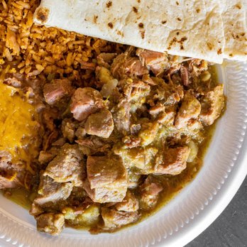 PJ&B’s Rio Cafe - Green Chile Pork Plate ($11) - New Mexican Cuisine Near Me - Carlsbad, New Mexico