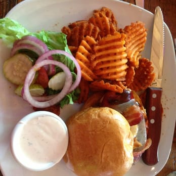 Back Door Lounge - Illiniwek sandwich with sweet potato fries. - New American Near Me - Oglesby, Illinois