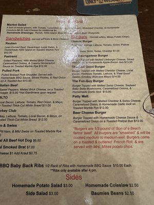 Menu photo 1 Baumgartner's Cheese Store & Tavern Monroe, WI