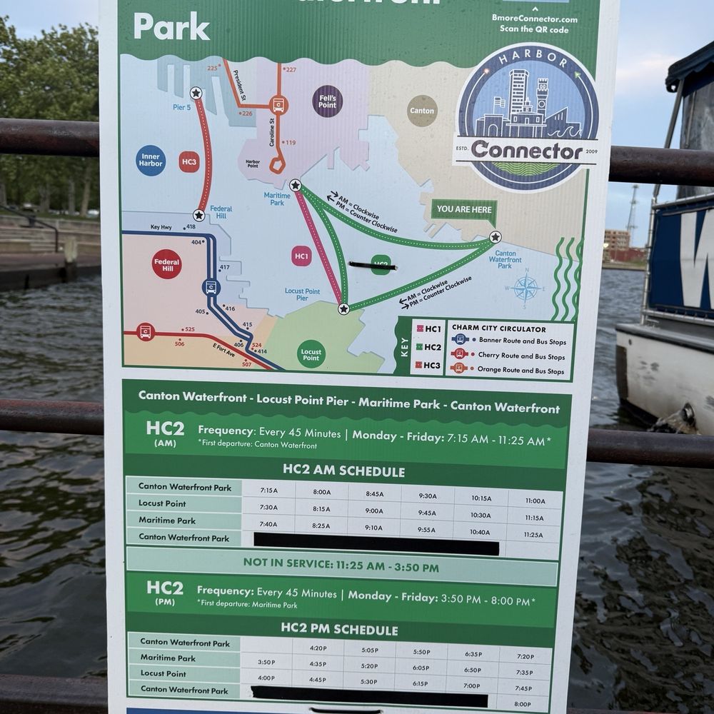 Baltimore Water Taxi - Weekday schedule - Boat Charters Near Me - Baltimore, Maryland