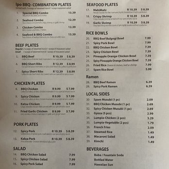Ipo BBQ - Menu - Hawaiian Near Me - Poway, California Ipo BBQ - Menu - Hawaiian Near Me - Poway, California