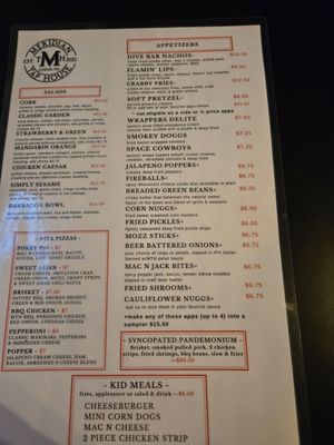 Menu photo 2 Meridian Tap House Cozad, NE