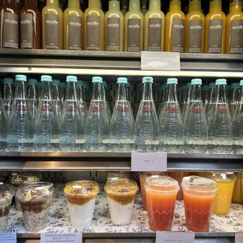 maman - Love the glass Evian water bottles - Bakeries Near Me - New York, New York