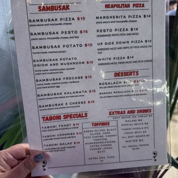 Taboni - Menu - Pizza Near Me - Tarzana, California