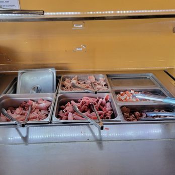 Gobi Mongolian Grill - The meat: thinly sliced, frozen pork, chicken, and beef, imitation crab, and sliced hot dog. - Mongolian Near Me - San Jose, California Gobi Mongolian Grill - The meat: thinly sliced, frozen pork, chicken, and beef, imitation crab, and sliced hot dog. - Mongolian Near Me - San Jose, California