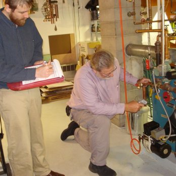 Accu-Pro Inspections - Bo and son Brad performing a boiler inspection. - Home Inspectors Near Me - Bethel, Maine Accu-Pro Inspections - Bo and son Brad performing a boiler inspection. - Home Inspectors Near Me - Bethel, Maine
