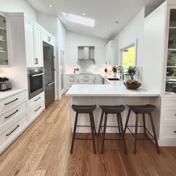 The Sanchez Builders LLC - Martin's work featuring a raised ceiling, new skylights, 5 workstations, walk-in pantry, all in the footprint of former dysfunctional space