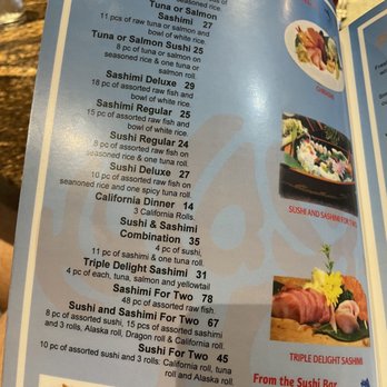 Hayashi Hibachi - Menu: sushi as of 8/10 - Sushi Bars Near Me - Houston, Texas