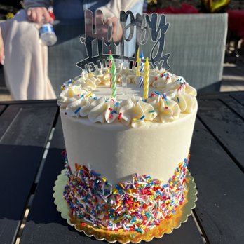 Toadily Baked Desserts - 6 inch confetti cake (I added the topper and candles) - Desserts Near Me Toadily Baked Desserts - 6 inch confetti cake (I added the topper and candles) - Desserts Near Me