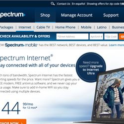 Spectrum - "Spectrum Internet®
Stay connected with all of your devices. With tons of bandwidth, Spectrum Internet has the fastest starting speeds"