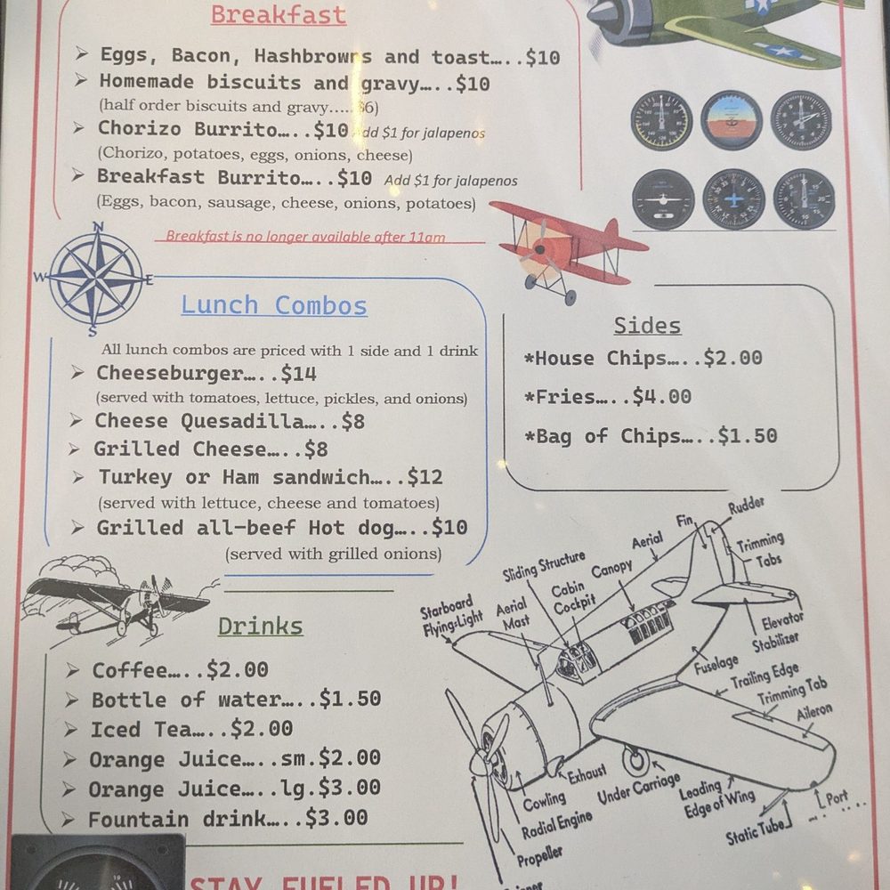 Flight Deck Grill - Daily menu - Coffee & Tea Near Me - Redding, California
