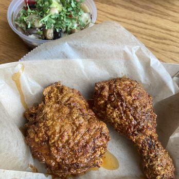 Pecking House - chili fried chicken and butterbean salad (round 2!) - Chicken Shop Near Me - Brooklyn, New York