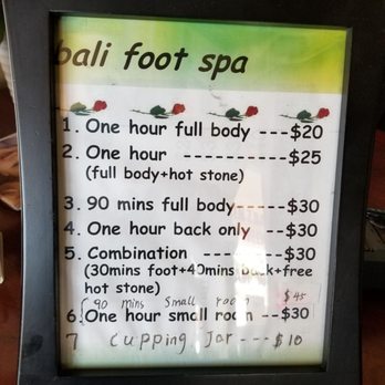 Bali Foot Spa - Menu - Massage Near Me - Westminster, California Bali Foot Spa - Menu - Massage Near Me - Westminster, California