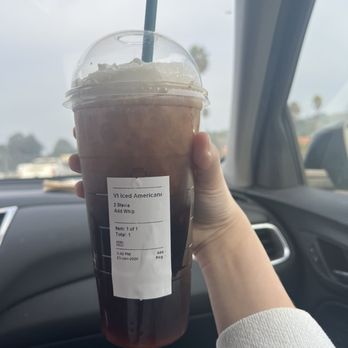 Starbucks - Venti Iced Caff Americano with Whipped Cream - Coffee & Tea Near Me - Fairfield, California Starbucks - Venti Iced Caff Americano with Whipped Cream - Coffee & Tea Near Me - Fairfield, California
