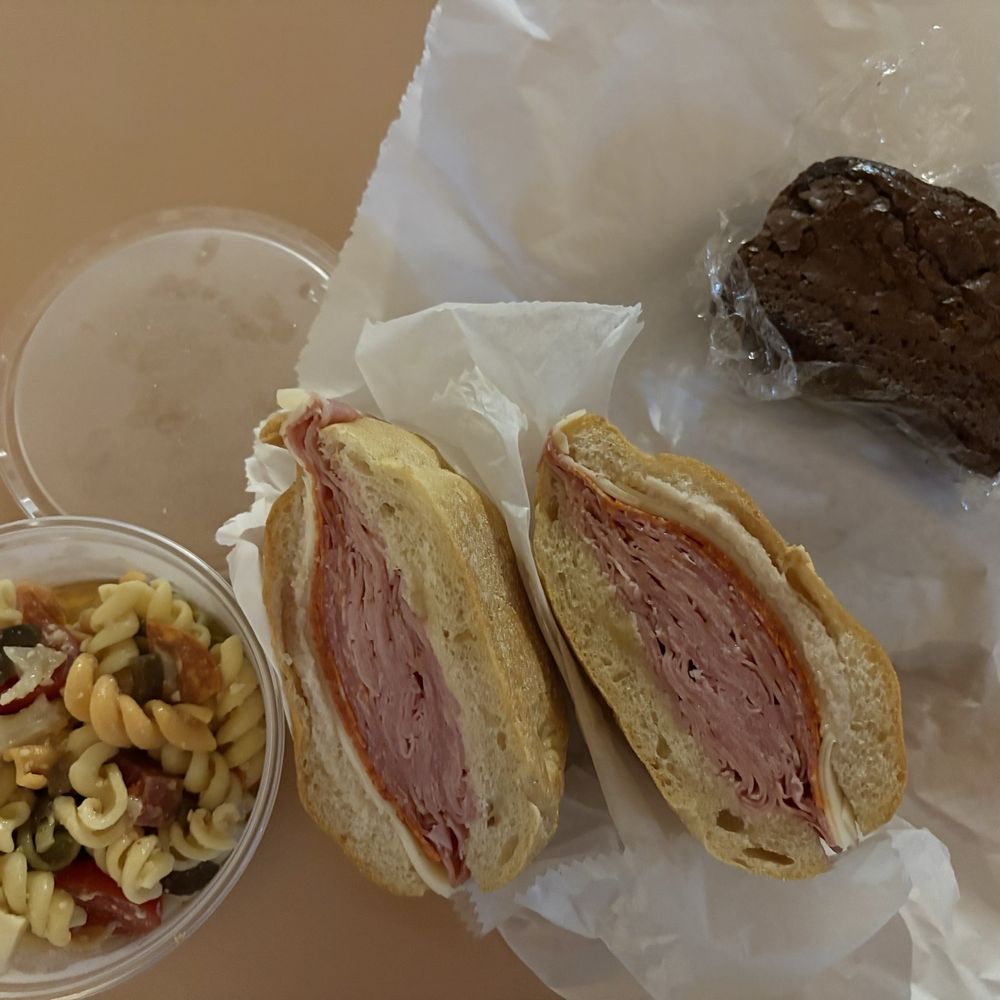 Borderline Deli - Pasta Salad Italian Combo fudge brownie - Delis Near Me - Pine Bush, New York